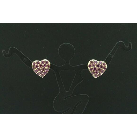 Estate Amethyst 14k Yellow Gold Stud Earrings - Discount Fin - Picture 3 of 5